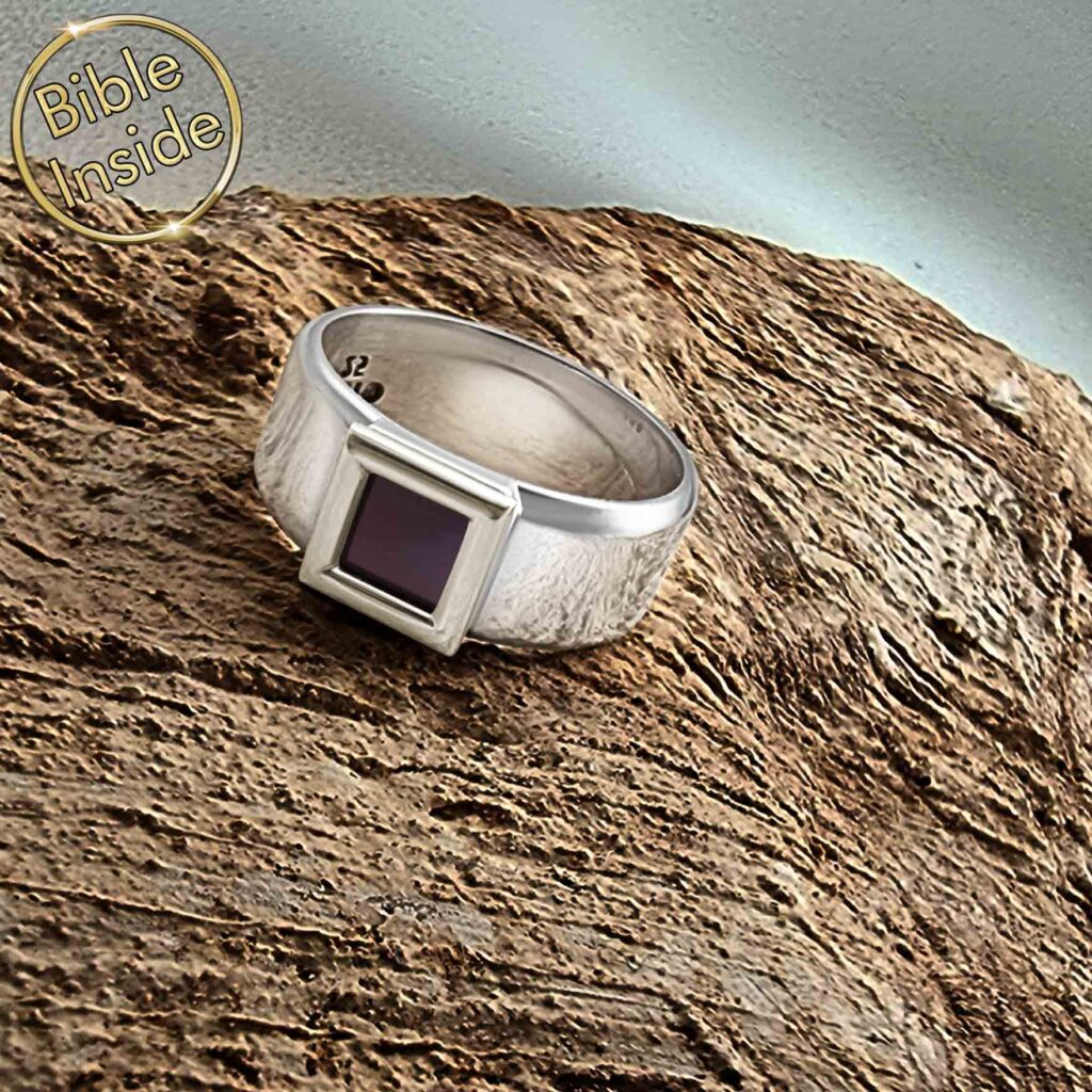 Male Christian Jewelry Elegant Metal Rings With New Testament Inside My Nano Jewelry